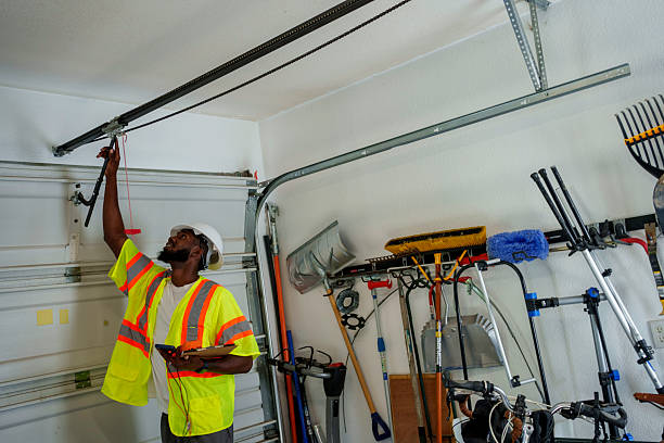 Professional Garage Door Panel Replacement technician working in Madison County County, ID